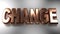 Change in copper 3D letters - 3D rendering