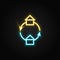 change, exchange, home, property neon icon. Blue and yellow neon vector icon