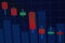 Change in the exchange rate, trading charts on the close-up lcd