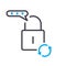 Change Password Linear Icon. Password Reset Line Icon. Circular Arrow. Lock Reload concept. Update Password Pictogram