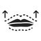 Change shape lips black glyph icon. Cosmetology. Lip augmentation with hyaluronic acid. Isolated vector element. Outline pictogram