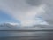 Changeable weather. Sea and horizon with interesting, dramatic sky.