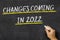 Changes Coming in 2022 written on a blackboard