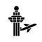 Changi airport control tower black glyph icon