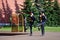 Changing of the guard at the Tomb of the Unknown Soldier in Aleksandrovsk to a garden. Moscow