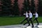 The changing of the guard at the tomb of the Unknown soldier and the Alexander garden in Moscow