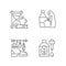 Changing habits and priorities linear icons set