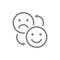 Changing positive and negative emoji line icon. Exchange of emotions symbol