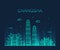 Changsha skyline Hunan province China vector line