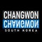 Changwon city in South Korea vector logo sign