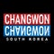 Changwon city in South Korea vector logo sign
