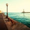 Chania lighthouse and promenade