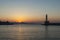 Chania lighthouse sunset