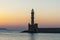 Chania lighthouse in sunset