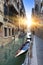 Channel and gondolas, Venice, Italy