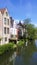 The channel and houses from the old part of the Bruges