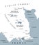 Channel Islands, Crown Dependencies, gray political map