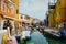 Channel people and colors in Burano.