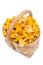 Chanterelle mushrooms in basket