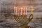 Chanukah candles all in a symbol jewish holiday