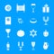 Chanukah jewish holiday icons set, simple style