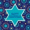 Chanukah jewish star on background pattern