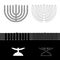 Chanukah menorah Jewish holiday candelabra with candles Israel candle holder set icon grey black color vector illustration image