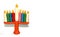 Chanukia from plasticine of different colors. Hanukkah. Jewish holiday