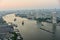 Chao Phraya River in the evening seen from the top of Bangkok