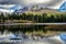 Chaos Crags reflected in Manzanita Lake, Lassen National Park