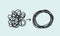 Chaos and disorder turns into a formed even tangle with one line. Chaos and order theory.