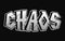 Chaos word graffiti style letters.Vector hand drawn doodle cartoon logo illustration.Funny cool chaos letters, fashion