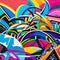 A chaotic blend of graffiti art, abstract shapes, and vibrant colors, representing urban energy and creativity2, Generative AI