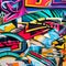 A chaotic blend of graffiti art, abstract shapes, and vibrant colors, representing urban energy and creativity3, Generative AI