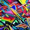 A chaotic blend of graffiti art, abstract shapes, and vibrant colors, representing urban energy and creativity5, Generative AI