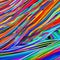 A chaotic burst of jagged lines and bold colors that convey movement and energy1, Generative AI