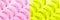Chaotic colorful fruit pattern. Bananas over neon pink and yellow color background. Banner. Top view. Pop art design, creative