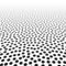 Chaotic dots that makes an angle view surface. halftone effect abstract background