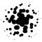 Chaotic pointillist half-tone circle pattern. Random dots.