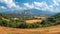 Chaparral panaromic sunny day landscape. AI generated art