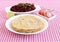 Chapati or Indian Flat Bread with Beetroot Curry