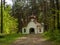 Chapel being part of the Way of the Cross, surrounded by the forest.