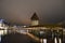 Chapel Bridge in Luzern at dusk , Switzerland