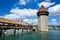 Chapel Bridge tower in Lucerne, Luzern Switzerland