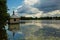 Chapel with a font on the shore of Vvedenskoye Lake.