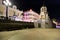 Chapel on quay in Yalta city in night