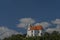 Chapel of Saint Antonin over Dolni Kounice village in south Moravia summer day