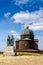 Chapel, st Cyril and Method statue, Radegast hill, Beskydy mountain, Czech republic