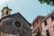 Chapel to the fallen in the main square Largo Taragio in Italy