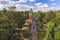 Chapel-tomb of Svyatopolk-Mirsky. Mir park. Chapel from above. The village of Mir. Korelichi district. The Grodno region. Belarus